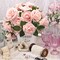 50-Piece Blush Pink Artificial Roses – Foam Fake Roses with Stems for DIY Wedding Bouquets, Centerpieces, Party & Home Decor